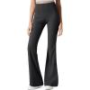 imageG4Free Ribbed Flare Yoga Pants with Pockets for Women High Waisted Bootcut Workout Leggings CasualBlack