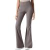 imageG4Free Ribbed Flare Yoga Pants with Pockets for Women High Waisted Bootcut Workout Leggings CasualTaupe