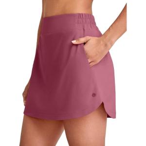 imageG4Free A Line Golf Skirts for Women 15 Elastic High Waisted Tennis Skorts Soft Casual Athletic Inner Shorts 4 PocketsDark Burgundy
