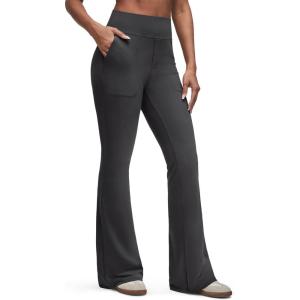 imageG4Free BareFeel Flare Yoga Pants Women High Waisted Bootcut Leggings with Pockets Dress Work Pant PetiteRegularTallBlack