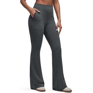 imageG4Free BareFeel Flare Yoga Pants Women High Waisted Bootcut Leggings with Pockets Dress Work Pant PetiteRegularTallDark Gray