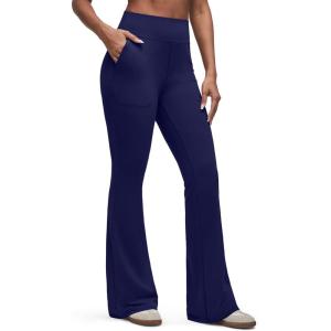 imageG4Free BareFeel Flare Yoga Pants Women High Waisted Bootcut Leggings with Pockets Dress Work Pant PetiteRegularTallRoyal Blue