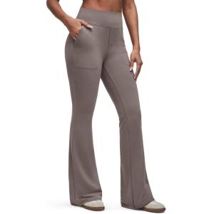 imageG4Free BareFeel Flare Yoga Pants Women High Waisted Bootcut Leggings with Pockets Dress Work Pant PetiteRegularTallTaupe