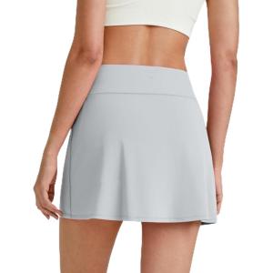 imageG4Free Barefeel 15quot Tennis Skirts for Women High Waisted A Line Casual Athletic Golf Skorts Inner Shorts with 2 PocketsGrey