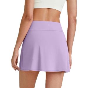imageG4Free Barefeel 15quot Tennis Skirts for Women High Waisted A Line Casual Athletic Golf Skorts Inner Shorts with 2 PocketsLight Purple
