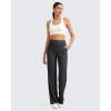 imageG4Free Breathable Ribbed Women Casual Wide Leg Pants with Pockets Lightweight High Waist Yoga Pants PetiteRegularTallBlack