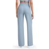 imageG4Free Breathable Ribbed Women Casual Wide Leg Pants with Pockets Lightweight High Waist Yoga Pants PetiteRegularTallBlue Willow