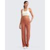 imageG4Free Breathable Ribbed Women Casual Wide Leg Pants with Pockets Lightweight High Waist Yoga Pants PetiteRegularTallBurnt Orange