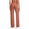 imageG4Free Breathable Ribbed Women Casual Wide Leg Pants with Pockets Lightweight High Waist Yoga Pants PetiteRegularTallBurnt Orange