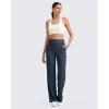 imageG4Free Breathable Ribbed Women Casual Wide Leg Pants with Pockets Lightweight High Waist Yoga Pants PetiteRegularTallDark Navy