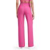 imageG4Free Breathable Ribbed Women Casual Wide Leg Pants with Pockets Lightweight High Waist Yoga Pants PetiteRegularTallHot Pink