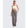 imageG4Free Breathable Ribbed Women Casual Wide Leg Pants with Pockets Lightweight High Waist Yoga Pants PetiteRegularTallTaupe