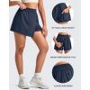imageG4Free Hiking Shorts for Women with Cargo Pockets Wrap Skirts Wide Leg Tennis Skorts for Travel Dressy CasualDark Blue