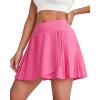 imageG4Free Pleated Tennis Skirts for Women Wrapped Front Golf Skorts A Line Flowy Soft Athletic with Inner Shorts PocketsRose Pink