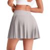 imageG4Free Pleated Tennis Skirts for Women Wrapped Front Golf Skorts A Line Flowy Soft Athletic with Inner Shorts PocketsLight Gray