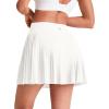 imageG4Free Pleated Tennis Skirts for Women Wrapped Front Golf Skorts A Line Flowy Soft Athletic with Inner Shorts PocketsWhite