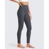 imageG4Free BareFeel Yoga Pants for Women Seamless Waistband Yoga Leggings Workout Biker Leggings with Pockets 25quot 27quot 29quotDeep Grey