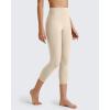 imageG4Free BareFeel Yoga Pants for Women Seamless Waistband Yoga Leggings Workout Biker Leggings with Pockets 25quot 27quot 29quotLight Khakiseamless