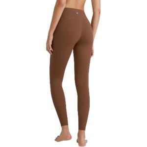 imageG4Free BareFeel Yoga Pants for Women Seamless Waistband Yoga Leggings Workout Biker Leggings with Pockets 25quot 27quot 29quotDark Coffeeseamless