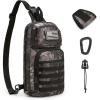 imageG4Free 10L Tactical EDC Sling Bag Backpack Military Molle Chest Shoulder Assault Pack for Concealed CarryBlackPythons Grain Black