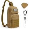 imageG4Free 10L Tactical EDC Sling Bag Backpack Military Molle Chest Shoulder Assault Pack for Concealed CarryBlackTan