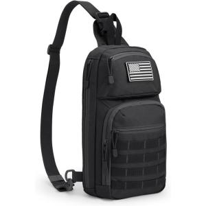imageG4Free 10L Tactical EDC Sling Bag Backpack Military Molle Chest Shoulder Assault Pack for Concealed CarryBlackBlack