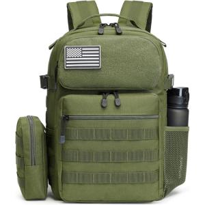imageG4Free 25L Small Backpack Fits 15quot Laptop Tactical Work Back Pack Travel Bag for Men BlackGreen