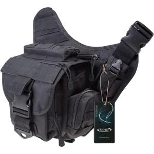 imageG4Free Tactical Messenger Fishing Tackle Side Bag EDC Sling Pack Utility VersipackBlack