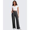 imageG4Free Breathable Ribbed Wide Leg Pants Women Casual Lightweight High Waist Yoga Pants with Pockets PetiteRegularTallBlack
