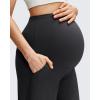 imageG4Free BareFeel Maternity Dress Yoga Pants with Pockets Over The Belly Stretchy Work Slack Pregnancy Wide Leg Casual TrousersBlack