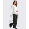 imageG4Free BareFeel Maternity Dress Yoga Pants with Pockets Over The Belly Stretchy Work Slack Pregnancy Wide Leg Casual TrousersBlack