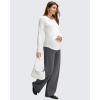 imageG4Free BareFeel Maternity Dress Yoga Pants with Pockets Over The Belly Stretchy Work Slack Pregnancy Wide Leg Casual TrousersDark Gray
