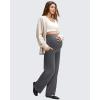 imageG4Free BareFeel Maternity Dress Yoga Pants with Pockets Over The Belly Stretchy Work Slack Pregnancy Wide Leg Casual TrousersDark Gray