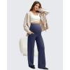 imageG4Free BareFeel Maternity Dress Yoga Pants with Pockets Over The Belly Stretchy Work Slack Pregnancy Wide Leg Casual TrousersRoyal Blue