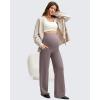 imageG4Free BareFeel Maternity Dress Yoga Pants with Pockets Over The Belly Stretchy Work Slack Pregnancy Wide Leg Casual TrousersTaupe