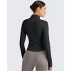 imageG4Free Workout Jackets for Woman BareFeel Cropped Zip Up Athletic Running Jacket Slim Fit Yoga Tops with Thumb HolesBlack