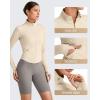 imageG4Free Workout Jackets for Woman BareFeel Cropped Zip Up Athletic Running Jacket Slim Fit Yoga Tops with Thumb HolesLight Khaki