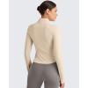 imageG4Free Workout Jackets for Woman BareFeel Cropped Zip Up Athletic Running Jacket Slim Fit Yoga Tops with Thumb HolesLight Khaki