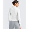 imageG4Free Workout Jackets for Woman BareFeel Cropped Zip Up Athletic Running Jacket Slim Fit Yoga Tops with Thumb HolesWhite