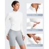 imageG4Free Workout Jackets for Woman BareFeel Cropped Zip Up Athletic Running Jacket Slim Fit Yoga Tops with Thumb HolesWhite