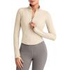 imageG4Free Workout Jackets for Woman BareFeel Cropped Zip Up Athletic Running Jacket Slim Fit Yoga Tops with Thumb HolesLight Khaki