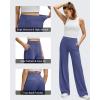 imageG4Free BareFeel High Stretch Wide Leg Pants for Women Soft Comfy Casual Yoga Pants with Pockets PetiteRegularTallDusky Purple