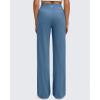 imageG4Free BareFeel High Stretch Wide Leg Pants for Women Soft Comfy Casual Yoga Pants with Pockets PetiteRegularTallGray Blue