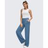 imageG4Free BareFeel High Stretch Wide Leg Pants for Women Soft Comfy Casual Yoga Pants with Pockets PetiteRegularTallGray Blue
