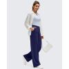 imageG4Free BareFeel High Stretch Wide Leg Pants for Women Soft Comfy Casual Yoga Pants with Pockets PetiteRegularTallRoyal Blue