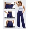 imageG4Free BareFeel High Stretch Wide Leg Pants for Women Soft Comfy Casual Yoga Pants with Pockets PetiteRegularTallRoyal Blue