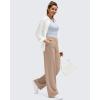 imageG4Free BareFeel High Stretch Wide Leg Pants for Women Soft Comfy Casual Yoga Pants with Pockets PetiteRegularTallToffee