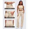 imageG4Free BareFeel High Stretch Women Wide Leg Yoga Pants Cross Waist Casual Trousers with Zipper Pockets 29quot31quot33quotLight Khaki