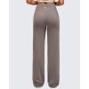 imageG4Free BareFeel High Stretch Women Wide Leg Yoga Pants Cross Waist Casual Trousers with Zipper Pockets 29quot31quot33quotTaupe