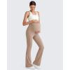 imageG4Free BareFeel Maternity Flare Leggings with Pockets Over The Belly Stretchy Casual Lounge Pregnancy Dress Pants for WorkToffee